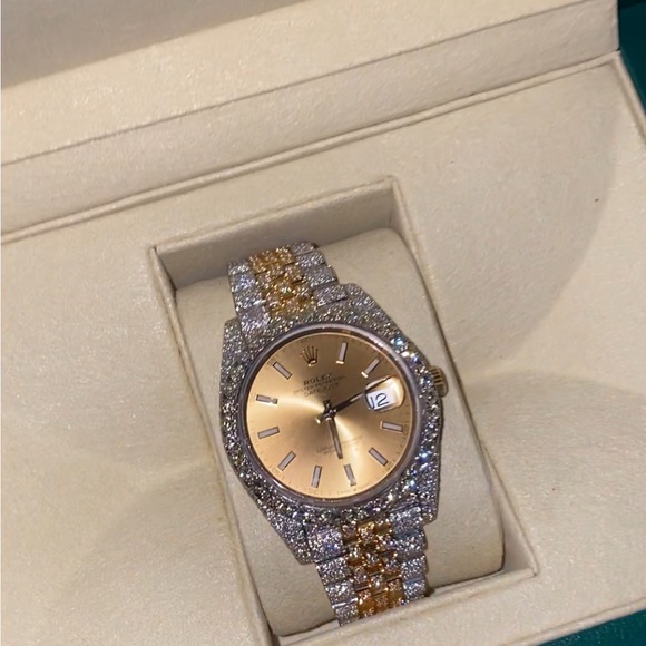 41mm two tone iced DateJust Diamond Rolex BustDown - Picture 3 of 3